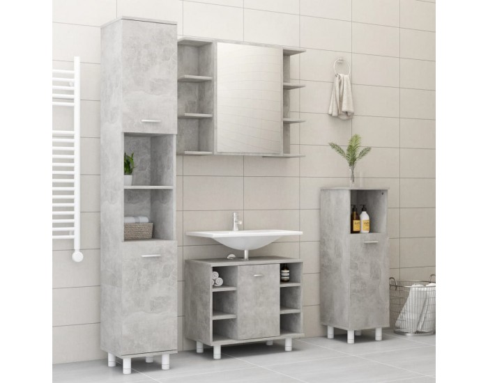 Sonata Шкаф за баня, бетонно сиво, 30x30x179 см, ПДЧ