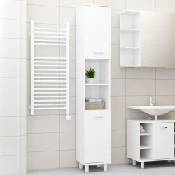 Sonata Шкаф за баня, бял гланц, 30x30x179 см, ПДЧ - Шкафове за баня