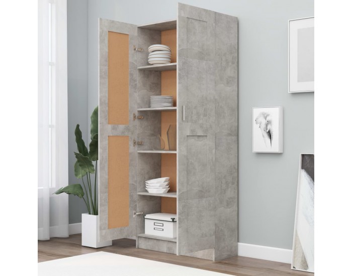 Sonata Шкаф за книги, бетонно сив, 82,5x30,5x185,5 см, ПДЧ Sonata Шкаф за книги, бетонно сив, 82,5x30,5x185,5 см, ПДЧ