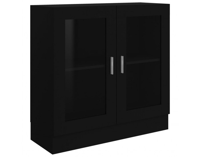 Sonata Шкаф витрина, черен, 82,5x30,5x80 см, ПДЧ