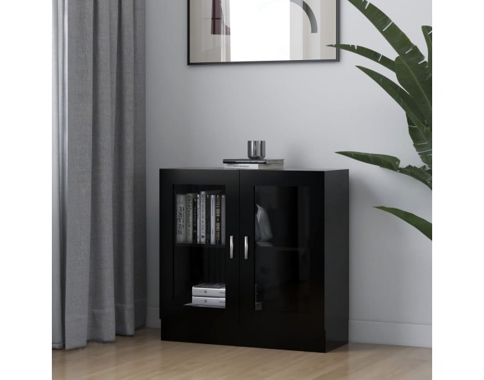 Sonata Шкаф витрина, черен, 82,5x30,5x80 см, ПДЧ Sonata Шкаф витрина, черен, 82,5x30,5x80 см, ПДЧ