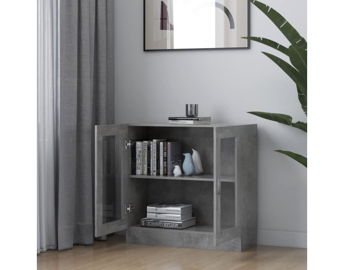 Sonata Шкаф витрина, бетонно сив, 82,5x30,5x80 см, ПДЧ