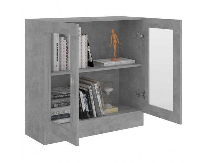 Sonata Шкаф витрина, бетонно сив, 82,5x30,5x80 см, ПДЧ