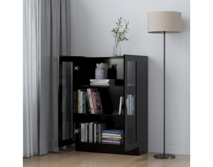 Sonata Шкаф витрина, черен, 82,5x30,5x115 см, ПДЧ Sonata Шкаф витрина, черен, 82,5x30,5x115 см, ПДЧ