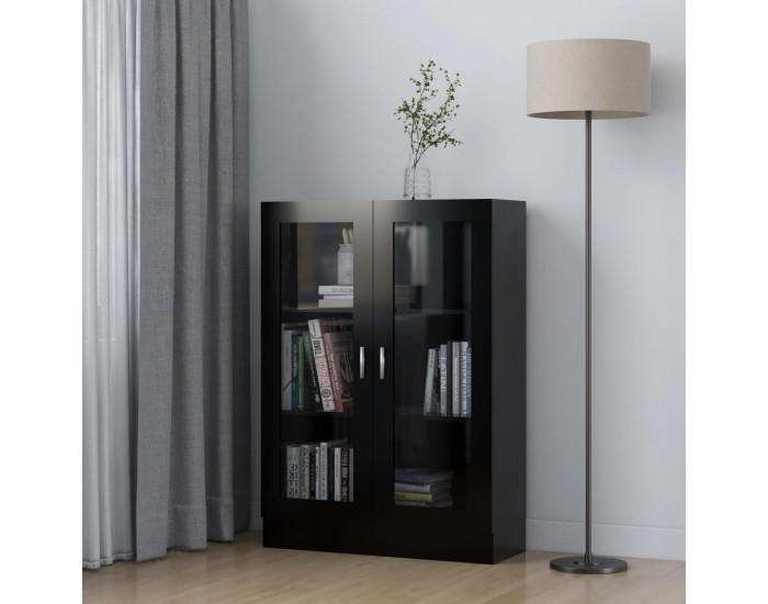 Sonata Шкаф витрина, черен, 82,5x30,5x115 см, ПДЧ Sonata Шкаф витрина, черен, 82,5x30,5x115 см, ПДЧ