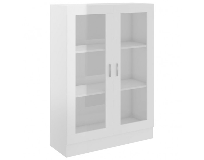 Sonata Шкаф витрина, бял гланц, 82,5x30,5x115 см, ПДЧ