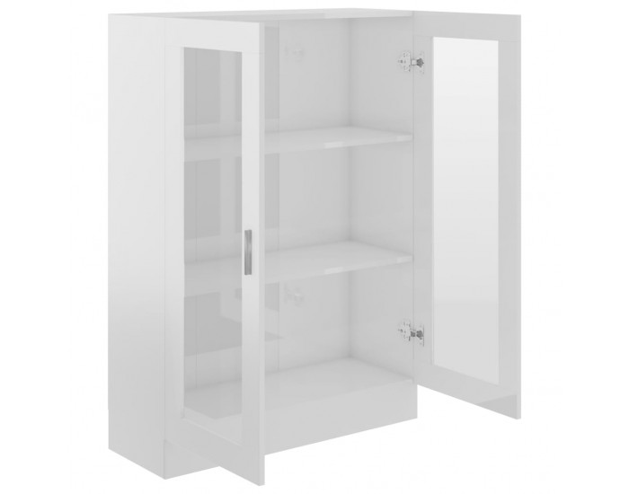 Sonata Шкаф витрина, бял гланц, 82,5x30,5x115 см, ПДЧ