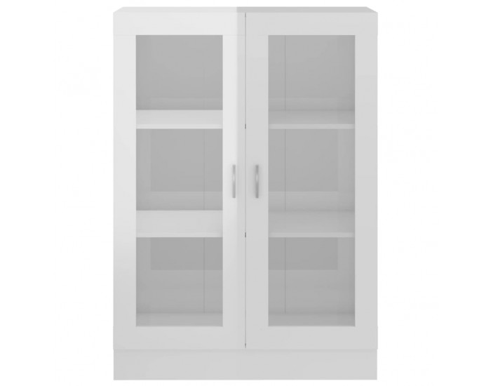 Sonata Шкаф витрина, бял гланц, 82,5x30,5x115 см, ПДЧ