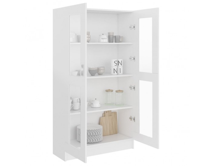 Sonata Шкаф витрина, бял, 82,5x30,5x150 см, ПДЧ