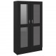 Sonata Шкаф витрина, черен, 82,5x30,5x150 см, ПДЧ