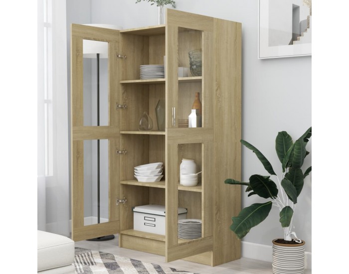 Sonata Шкаф витрина, дъб сонома, 82,5x30,5x150 см, ПДЧ Sonata Шкаф витрина, дъб сонома, 82,5x30,5x150 см, ПДЧ