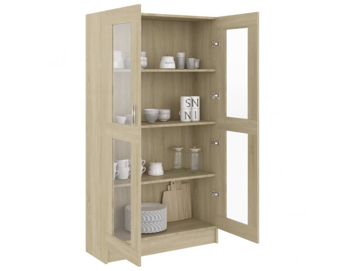 Sonata Шкаф витрина, дъб сонома, 82,5x30,5x150 см, ПДЧ Sonata Шкаф витрина, дъб сонома, 82,5x30,5x150 см, ПДЧ