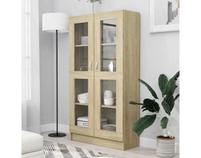 Sonata Шкаф витрина, дъб сонома, 82,5x30,5x150 см, ПДЧ Sonata Шкаф витрина, дъб сонома, 82,5x30,5x150 см, ПДЧ