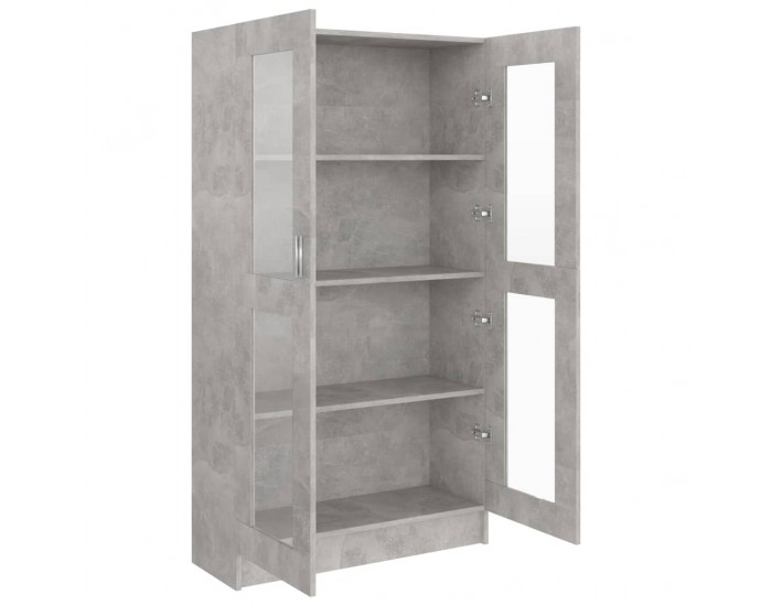 Sonata Шкаф витрина, бетонно сив, 82,5x30,5x150 см, ПДЧ