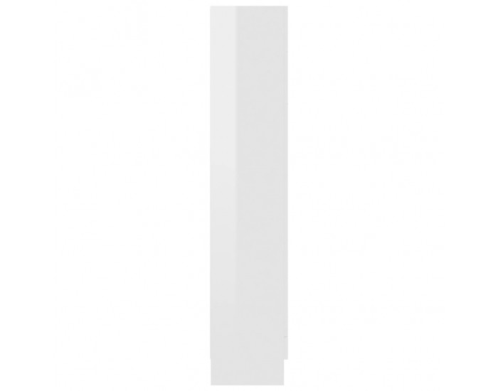 Sonata Шкаф витрина, бял гланц, 82,5x30,5x150 см, ПДЧ