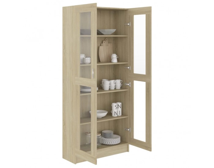 Sonata Шкаф витрина, дъб сонома, 82,5x30,5x185,5 см, ПДЧ Sonata Шкаф витрина, дъб сонома, 82,5x30,5x185,5 см, ПДЧ
