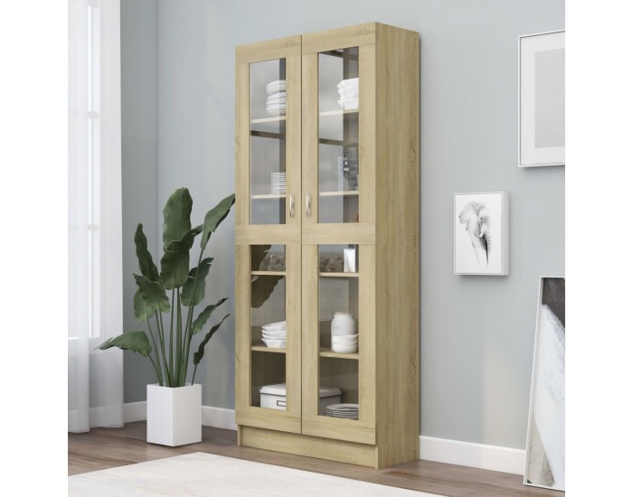 Sonata Шкаф витрина, дъб сонома, 82,5x30,5x185,5 см, ПДЧ Sonata Шкаф витрина, дъб сонома, 82,5x30,5x185,5 см, ПДЧ