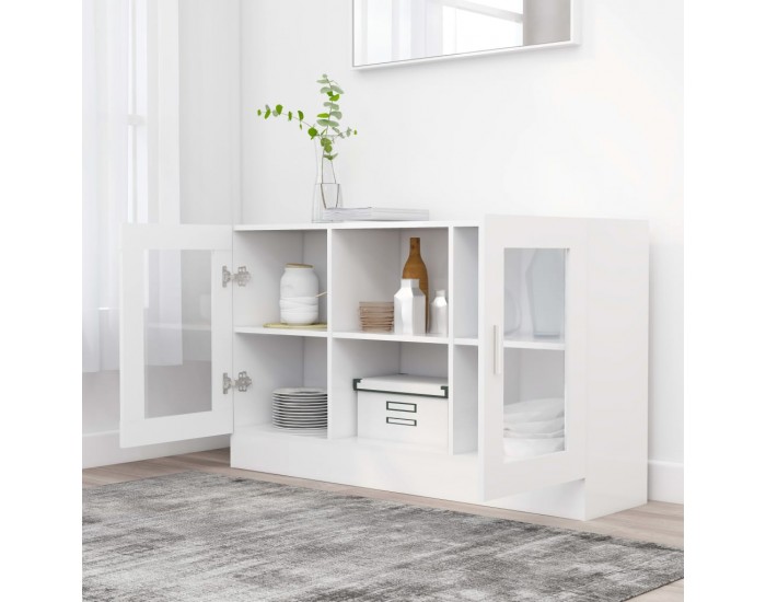 Sonata Шкаф витрина, бял, 120x30,5x70 см, ПДЧ