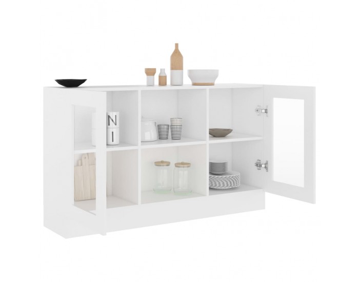 Sonata Шкаф витрина, бял, 120x30,5x70 см, ПДЧ