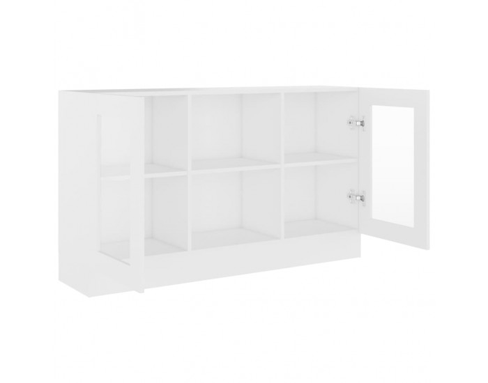Sonata Шкаф витрина, бял, 120x30,5x70 см, ПДЧ