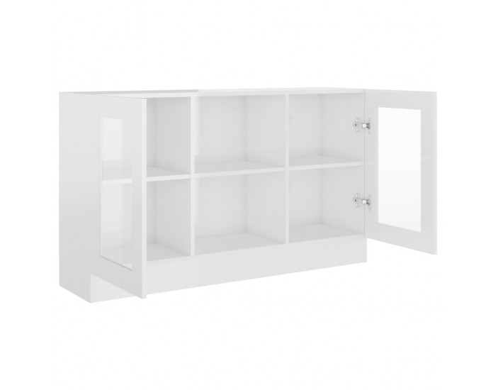 Sonata Шкаф витрина, бял гланц, 120x30,5x70 см, ПДЧ Sonata Шкаф витрина, бял гланц, 120x30,5x70 см, ПДЧ