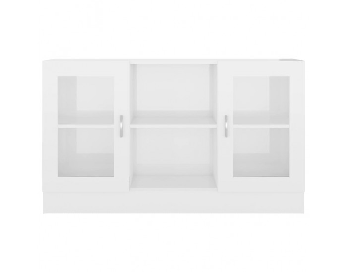 Sonata Шкаф витрина, бял гланц, 120x30,5x70 см, ПДЧ