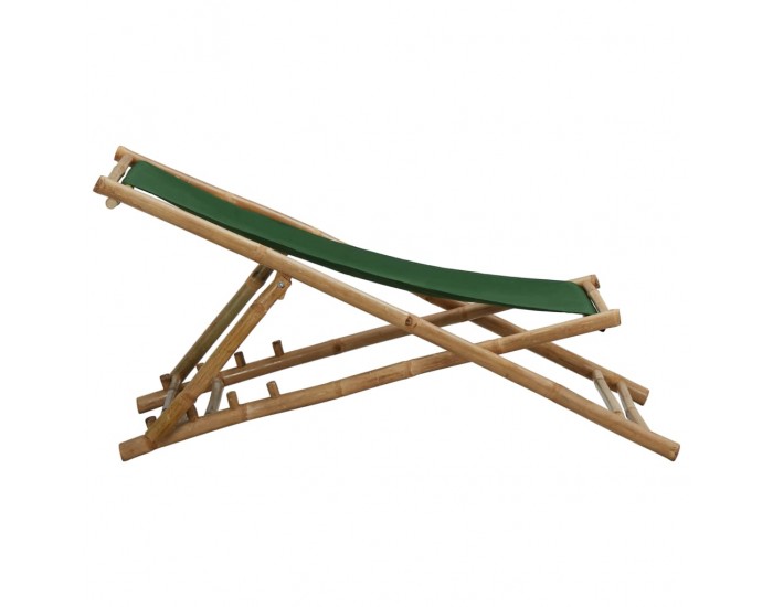 Sonata Стол-шезлонг, бамбук и платно, зелен