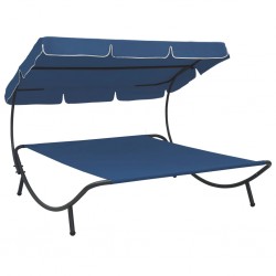 Sonata Лаундж легло на открито с навес, синьо - Комплекти за външни условия