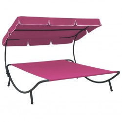 Sonata Лаундж легло на открито с навес, розово - Комплекти за външни условия