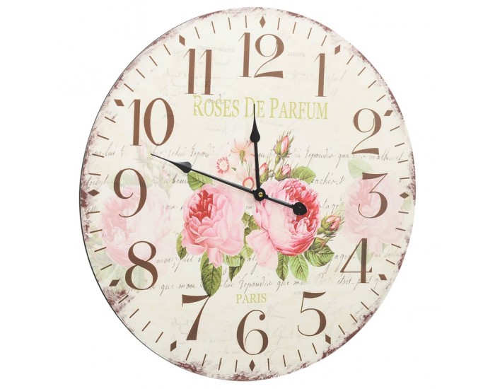 Sonata Винтидж стенен часовник Цветя, 60 см