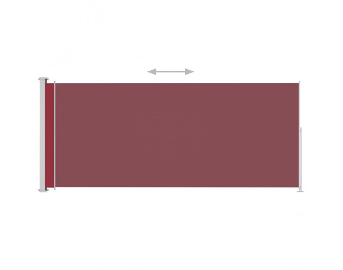 Sonata Прибираща се дворна странична тента, 180x500 см, червена