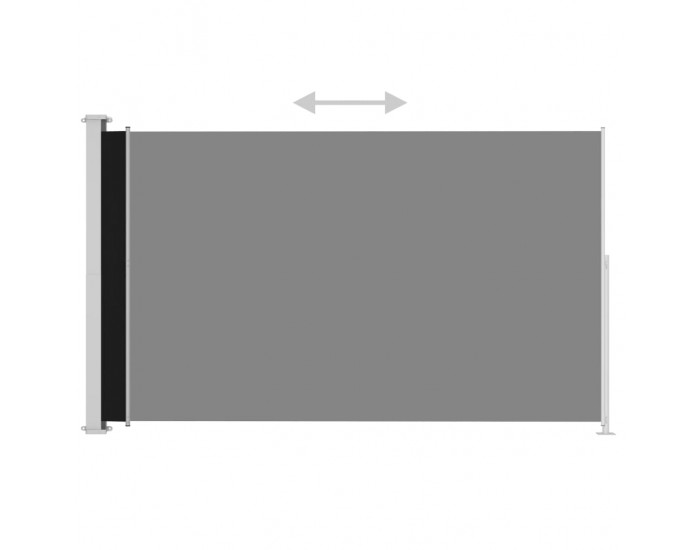 Sonata Прибираща се дворна странична тента, 220x300 см, черна