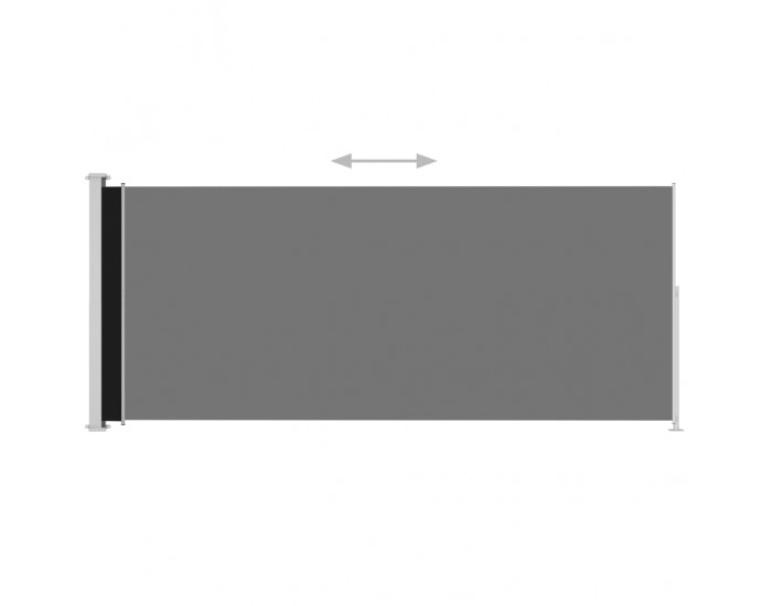 Sonata Прибираща се дворна странична тента, 220x500 см, черна