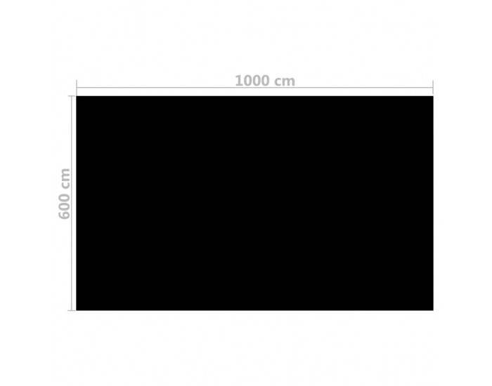 Sonata Правоъгълно покривало за басейн, 1000x600 см, PE, черно