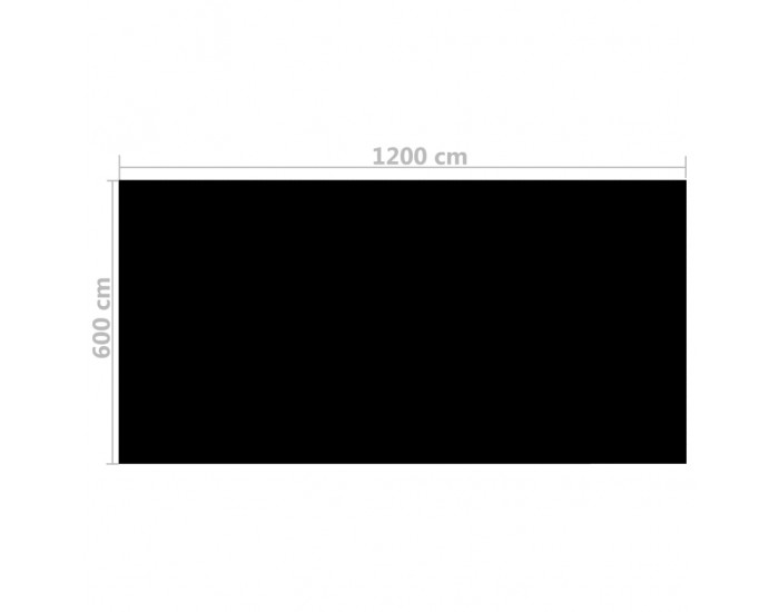 Sonata Правоъгълно покривало за басейн, 1200x600 см, PE, черно
