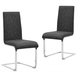 Sonata Конзолни трапезни столове, 2 бр, черни, изкуствена кожа - Трапезни столове