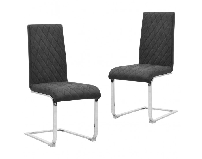 Sonata Конзолни трапезни столове, 2 бр, черни, изкуствена кожа
