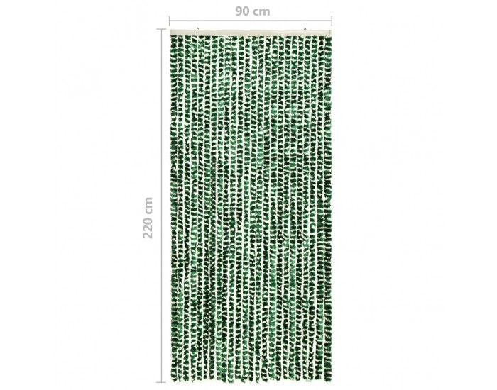 Sonata Завеса против насекоми, зелено и бяло, 90х220 см, шенил