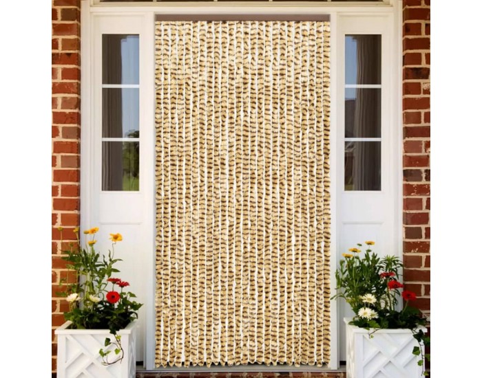 Sonata Завеса против насекоми, бежово и кафяво, 100х220 см, шенил