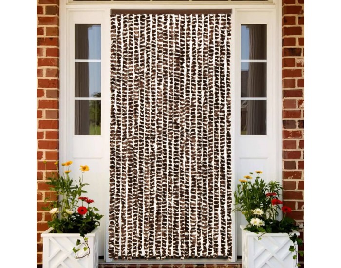 Sonata Завеса против насекоми, кафяво и бяло, 90x220 см, шенил