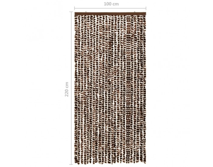 Sonata Завеса против насекоми, кафяво и бяло, 100x220 см, шенил