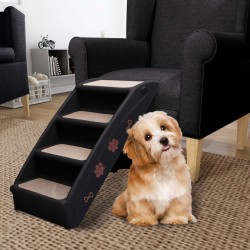 Sonata Сгъваеми стълби за кучета, черни, 62x40x49,5 см - Аксесоари