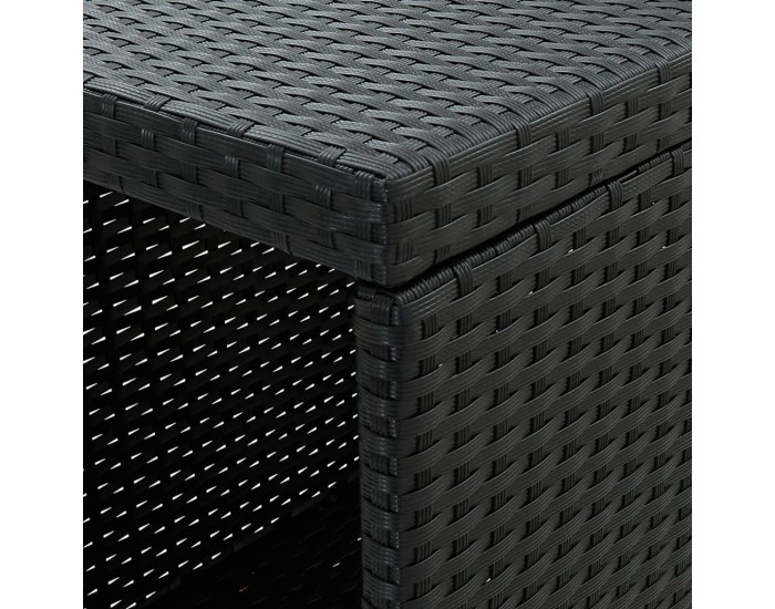 Sonata Бар маса с шкаф за съхранение, черна, 120x60x110 см, полиратан