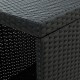 Sonata Бар маса с шкаф за съхранение, черна, 120x60x110 см, полиратан