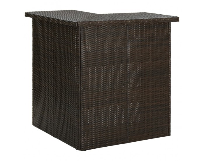 Sonata H Ъглова бар маса, кафява, 100x50x105 см, полиратан