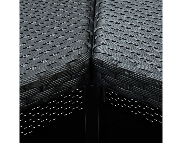 Sonata Ъглова бар маса, черна, 100x50x105 см, полиратан