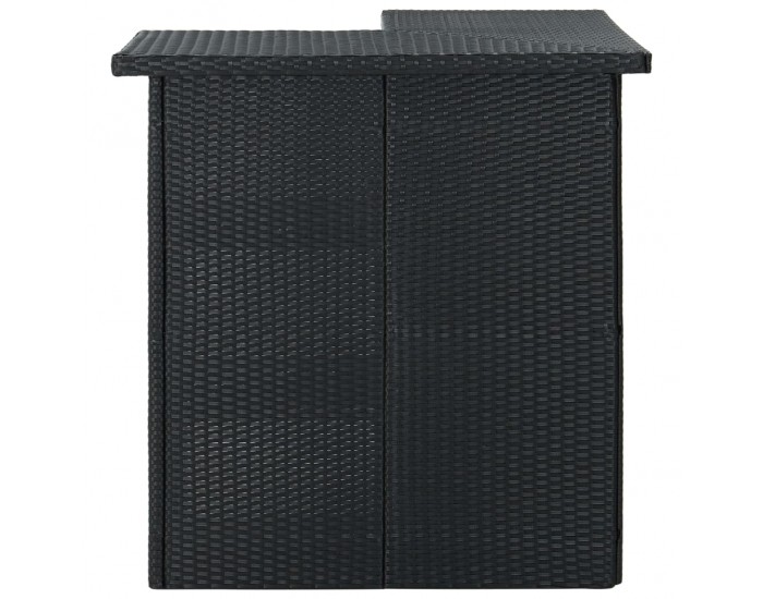 Sonata Ъглова бар маса, черна, 100x50x105 см, полиратан
