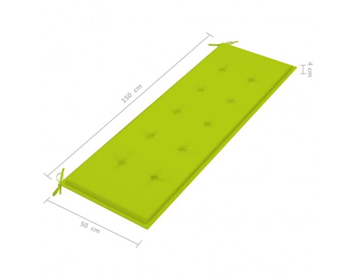 Sonata Възглавница за градинска пейка, светлозелена, 150x50x4 см, плат