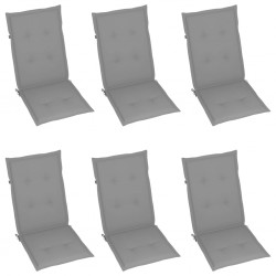 Sonata Възглавници за градински столове, 6 бр, сиви, 120x50x4 см - Градински столове