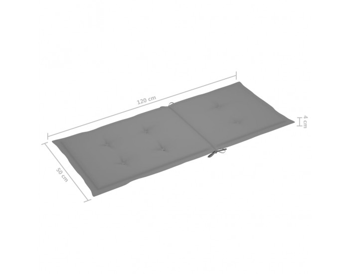 Sonata Възглавници за градински столове, 6 бр, сиви, 120x50x4 см